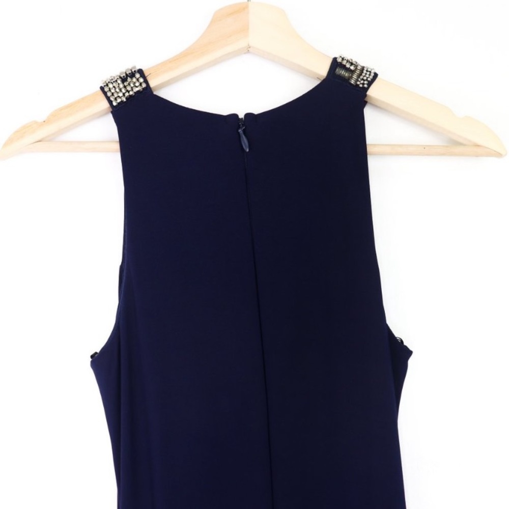 Lulu's Navy Beaded-Neckline Evening Gown - Picture 7 of 16